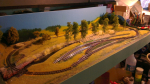 Today is a historic day, first train ran on the Bazoche ! Track are tested once more and glued in place. A few trees in place. Fence posts painted and scattered around. First reeds in ...