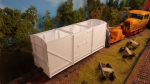 Today I continued the assembly of the powder van. All walls are up and almost finished for details and roof. I will wait with the roof until I see the bogies works fine. A few smaller mistakes done but in all I am very satisfied. Working in plastikard ...