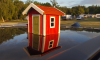 16071123  -- roof line and corners painted, window finished