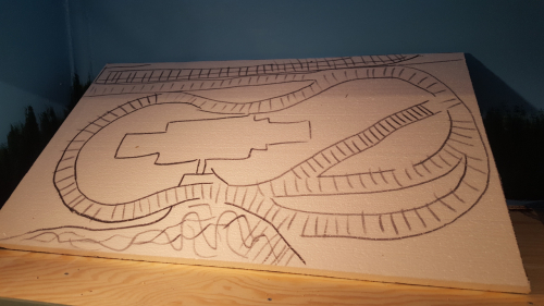 140027 -- ready for cutting out hills and valleys in the foam