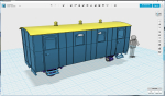 Typical swedish narrow gauge coach in 1/45 scale. For 22.4mm gauge track, with prototype from swedish 1067mm gauge lines. The inspiration was coaches at Anten Gräfsnäs Railway. Two versions, one with roof, one without. Needs wheels and axle mountings...