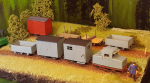 Continued assembling wagons this evening. This time the work train and coach was assembled.