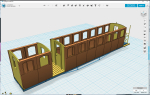 Kungavagnen (kings coach) in preparation as a new kit in 7mm scale. Soon to be released. This is a new approach I have not tried before. Since each piece is printed separate, several different coaches can be made. Gates and final detailing remains to ....