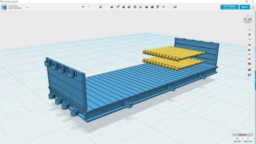 3D model  -- flat w ends