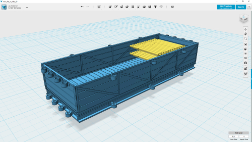 3D model  -- flat w sides