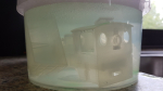 A few pictures during and after washup with really hot water and dishwashing liquid.