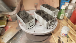 The three LID wagons I printed so far visited the paintshop last night.  Two axle version is abandon in favor of the bogie version. Working on perfecting that now.