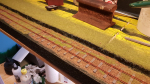 Background team track was vacuumed this evening and by that finished and done. Harbor module was then turned around again. Started on the quay front wall.  Ran out of material as usual, so the station platform will get it´s side stone wall at a later dat
