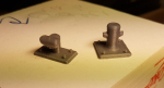 This evening I designed and printed two types of bollards. The winner was the straight up pole kind of guy .. The bent horn type is nice to, but gives hint of a much bigger harbor than I had in mind.  These will be painted flat black with a bit seagull sh