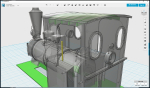 See how nice it can be when the printer behaves .. compared to the pile of failed prints in the background.. Initial drawings is a correct O&K 0-6-0 loco which ones ran at the Nyberget Mine railway in sweden, but since I had to do so much changes to fit..