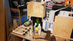 Here is how far I got with the lightbox. Roof part left with the opening for the lamp, front cover right and box in the middle.  When done it will be covered with kitchen alu foil on all insides.