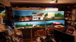 Cleaning done, started tear down the shelf yesterday! Took a few pics on my old 7/8in buildings. Specially like the yellow station building, must re-do that in another scale some day. All these has to go to the attic, giving space for new projects!