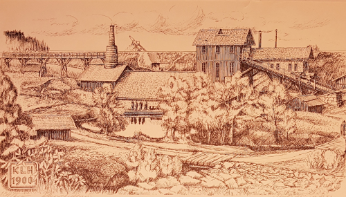 143749  -- old lithograph of Klenshyttan foundry