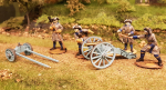Finished painting all the guns and wagons yesterday evening, except the bridge wagon which will follow next time. Still missing many important figures and loads for the wagons so I can make much more staged poses for them, but that will also come in....