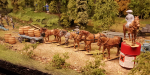 Painted horses and barrels today. See below pics. To my knowledge  I never painted horses before, either on paper or real life models, so was fun first googling around looking for prototypes to get ideas from. To of them is way to big, but as I written...