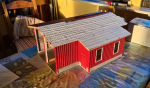 Finished first half of the roof today. When both halves done this will be painted in a flat middle gray with some white dry brushing on top.