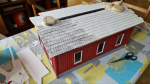 Complete roof finished and painted. Not sure about the roof paint  looks to bright. Maybe it should be a darker gray.. On to the next step.
