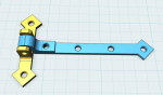 Had some thinking about how to proceed with the hinges. Decided I really wanted them to be ´real-life-looking´, so made  some freelance hinges in CAD today and ordered them from ShapeWays. First I intended to order them in the cheapest metal they have,.