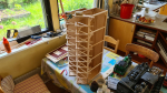 Added first layer of paint. Got way to dark. Want to lighten it up a bit, we´ll see. Made first trackplan this evening. Not very fancy, in principal as much track as possible with two engine houses..