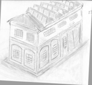 sketch on factory building